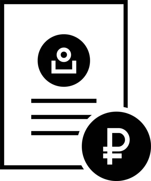 Icono Documento Bancario Cuenta Estilo Sólido — Archivo Imágenes Vectoriales