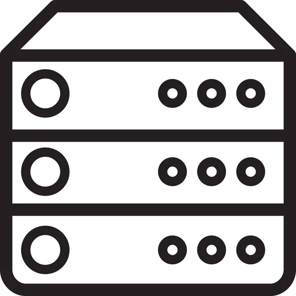 Cloud Netzwerk Server Symbol Umrissstil — Stockvektor