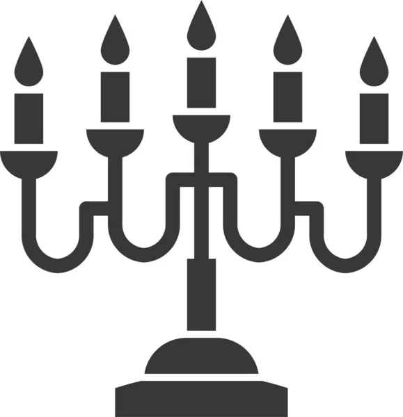 Candelabro Candelabro Icono Llama Estilo Sólido — Archivo Imágenes Vectoriales