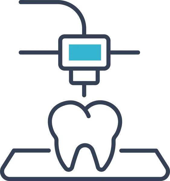 Afdrukken Checkup Tandheelkunde Icoon — Stockvector