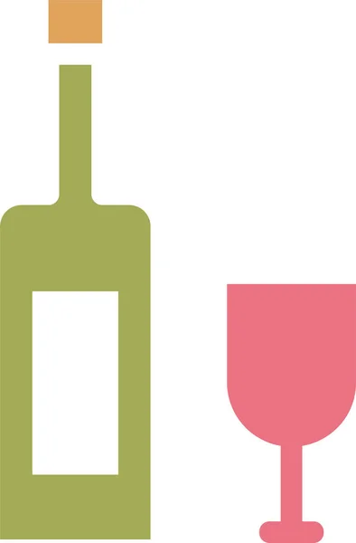 Fles Viering Pictogram Platte Stijl — Stockvector