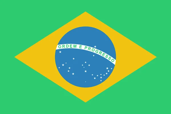 Бразильський Прапор Країни Значок Плоскому Стилі — стоковий вектор