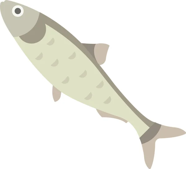 Animal Fish Food Icon Flat Style — Stock Vector