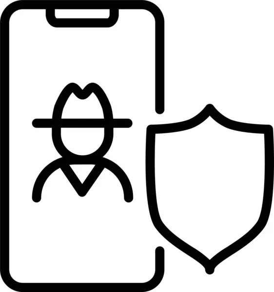 Antivirus Guard Protection Icon Outline Style — Stock Vector