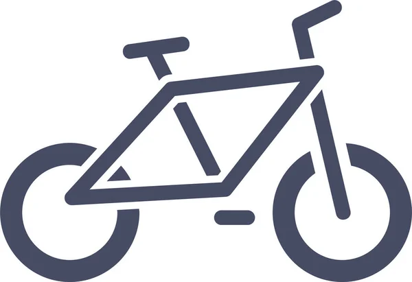 Значок Велосипедного Велосипеда Твердом Стиле — стоковый вектор