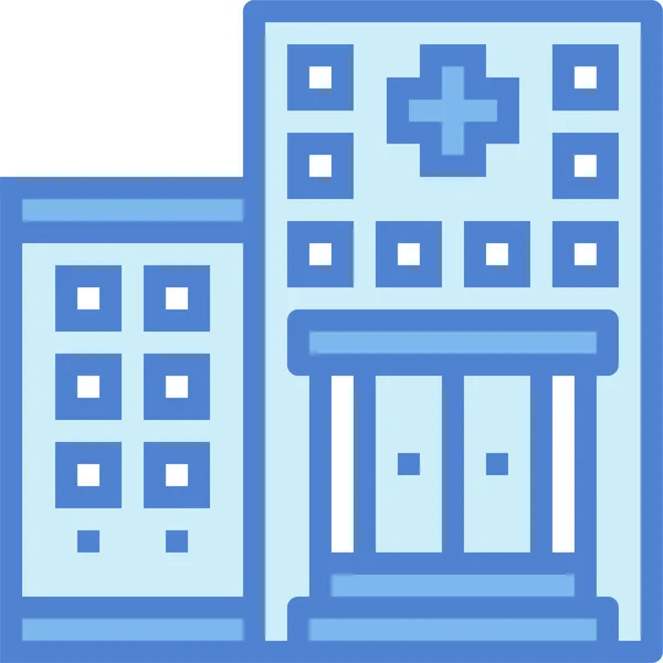 Edificio Icono Del Hospital Salud Estilo Contorno Lleno — Vector de stock