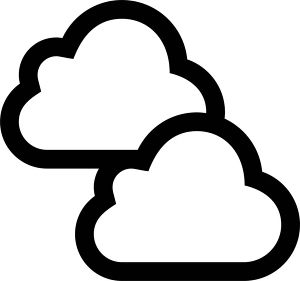 アウトラインスタイルで雲曇りの天気アイコン — ストックベクタ