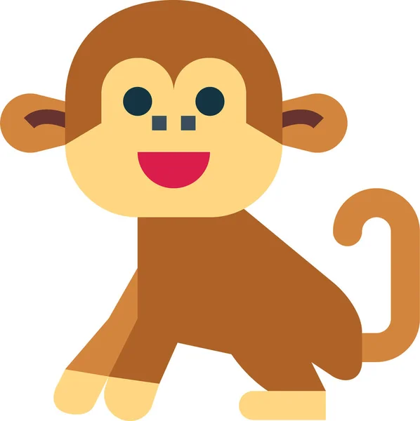 Monkey Animal Mammal Icon — Stock Vector