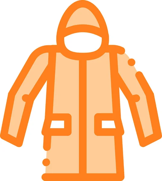 Anorak Kabát Anyag Ikon Töltött Körvonalas Stílusban — Stock Vector