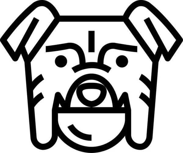 Bulldogge Haustier Ikone Umriss Stil — Stockvektor