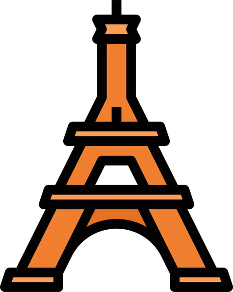 Icône Emblématique Eiffel France Dans Catégorie Bâtiment — Image vectorielle