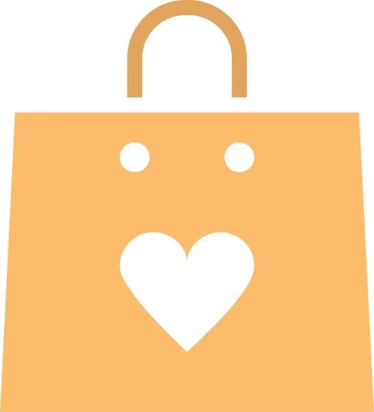 Bag Day Love Icon Flat Style — Stock Vector
