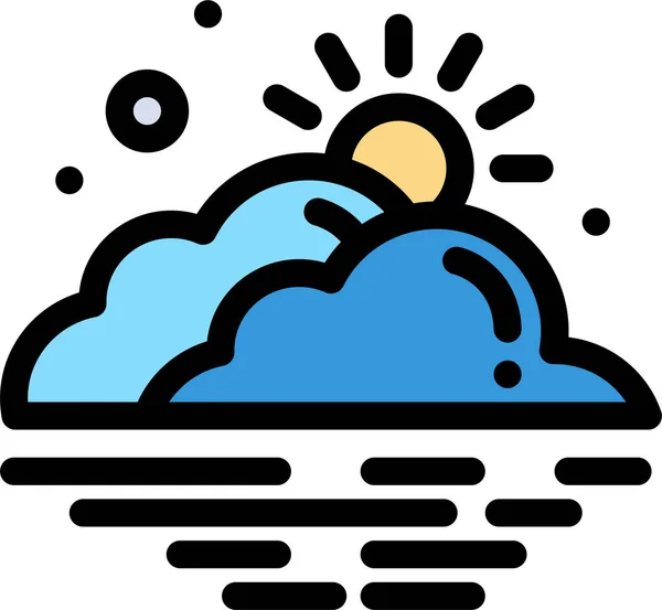 Wolken Dag Mist Pictogram — Stockvector