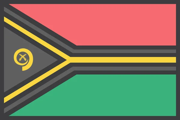 Ország Zászló Vanuatu Ikon Kitöltött Körvonalas Stílusban — Stock Vector