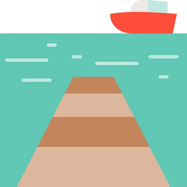 Habor Námořní Port Ikona Plochém Stylu — Stockový vektor