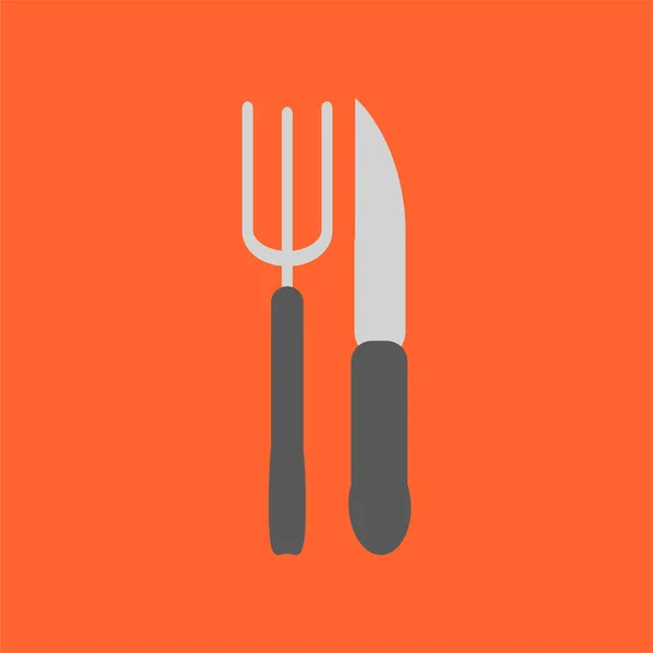 Cutlery Dinner Fork Icon Flat Style — Stock Vector