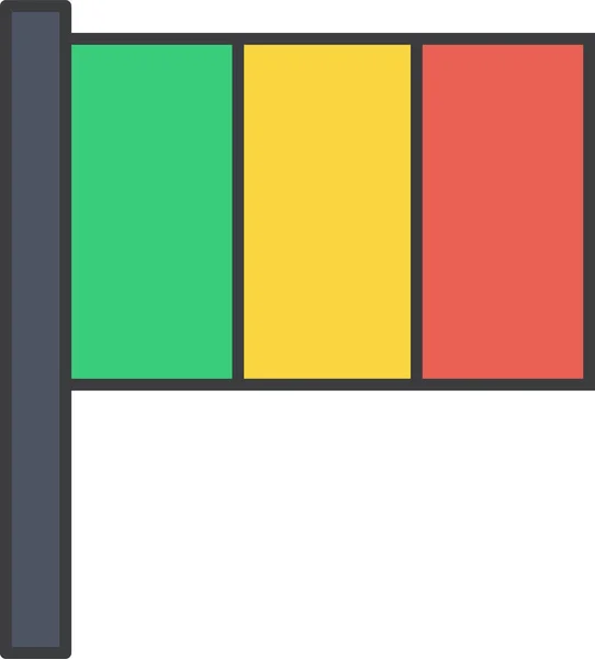 Afrykańska Ikona Flagi Kraju Stylu Wypełnionym — Wektor stockowy