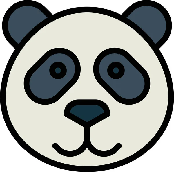 Ícone Animal Urso Panda Estilo Esboço Preenchido — Vetor de Stock