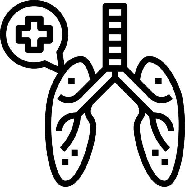 Ícone Médico Respiração Pulmonar Categoria Hospitais Cuidados Saúde — Vetor de Stock