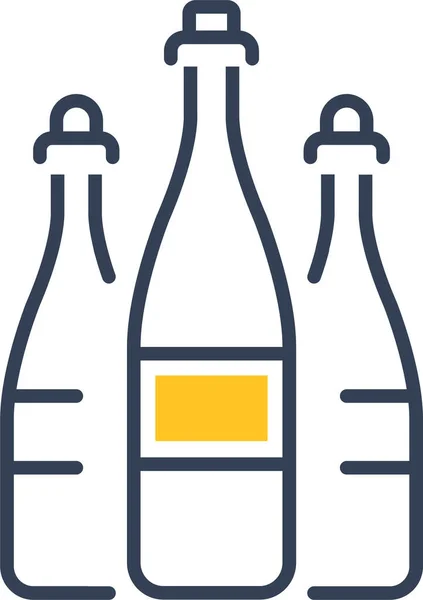 禁酒令酒精饮料图标的轮廓风格 — 图库矢量图片