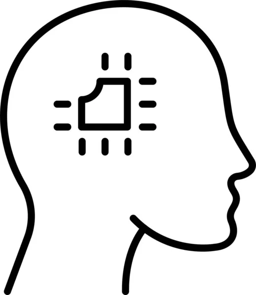 Ikona Osoby Sztuczną Inteligencją — Wektor stockowy
