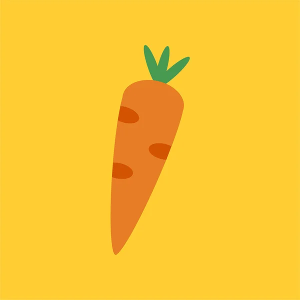 Comida Zanahoria Icono Fruta Estilo Plano — Vector de stock