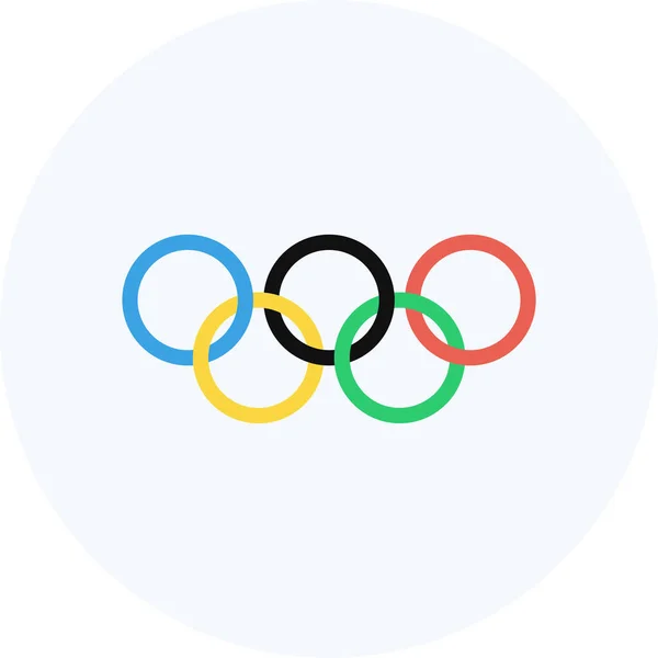 Games Olympics Rings Icon Flat Style — 스톡 벡터