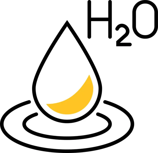 Druppelvloeistof H2O Pictogram — Stockvector