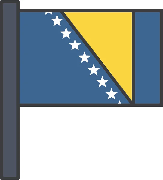 Икона Страны Боснии Европы Стиле Заполненного Контура — стоковый вектор