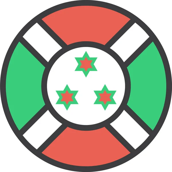 Африканская Икона Страны Бурунди Стиле Заполненного Контура — стоковый вектор