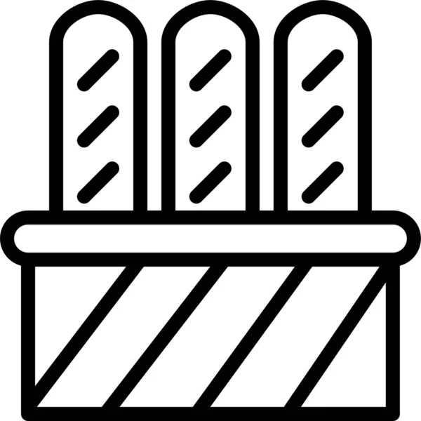 Baguette Bäckerei Brot Ikone — Stockvektor
