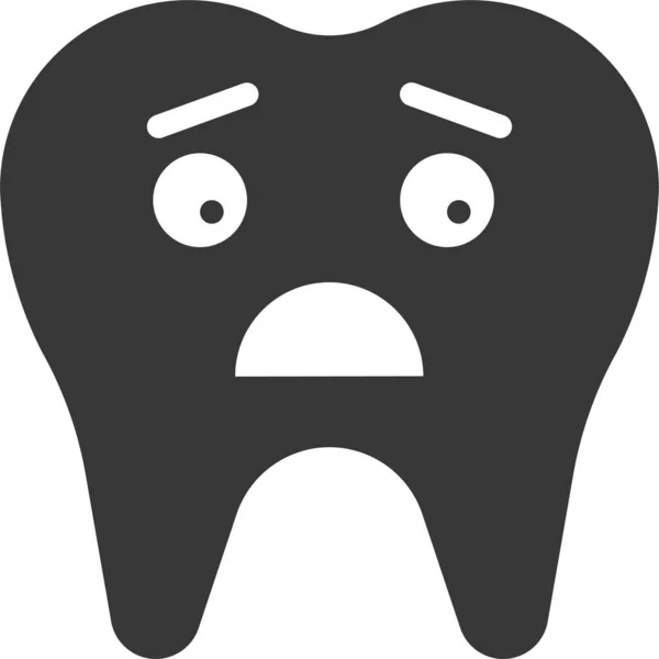 Emoticono Emoji Dental Icono Estilo Sólido — Vector de stock