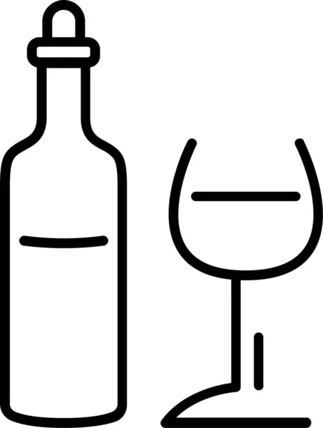 Ikona Winogron Butelki Alkoholu — Wektor stockowy
