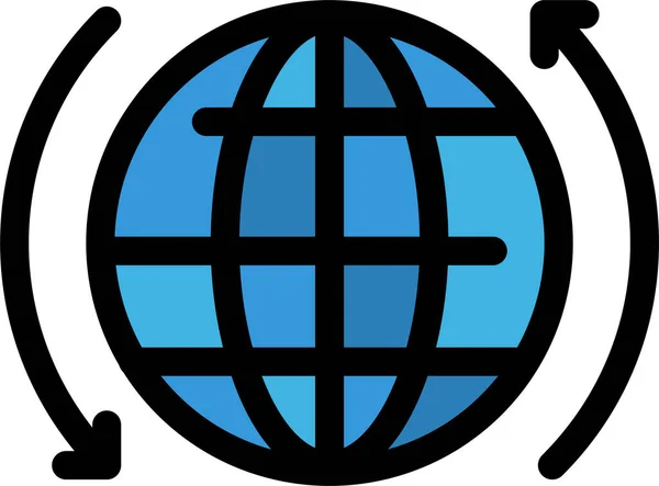 Flecha Globo Global Icono — Vector de stock