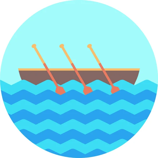 Boating Olympics Rowing Icon Flat Style — Stock Vector
