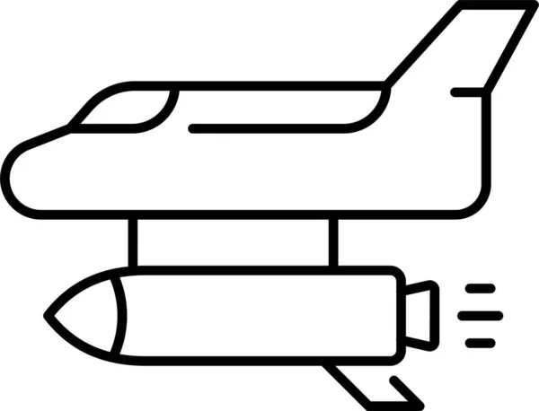 Missile Fusée Navire Icône Dans Style Contour — Image vectorielle