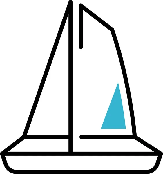 Yachting Barco Vela Icono — Vector de stock