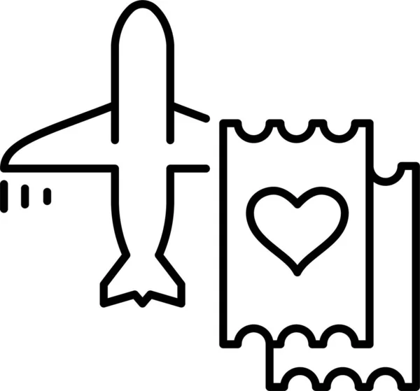 Икона Медового Месяца Авиакомпании — стоковый вектор
