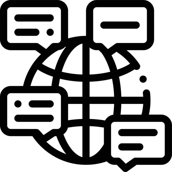 Llamada Chat Icono Línea Estilo Esquema — Vector de stock