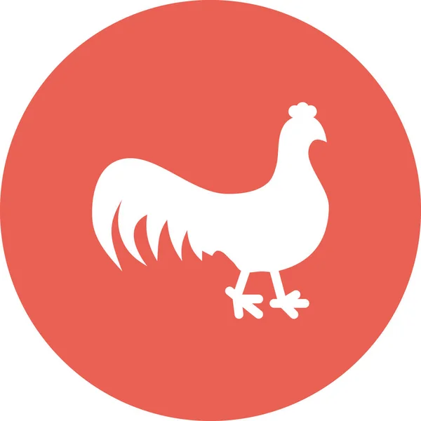 Agriculture Bird Cock Icon Badge Style — Stock Vector