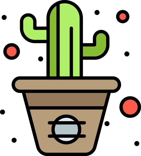 Icône Ligne Fleur Cactus Dans Catégorie Printemps — Image vectorielle
