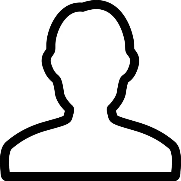 Account Avatar Persoon Pictogram Grote Lijnen Stijl — Stockvector