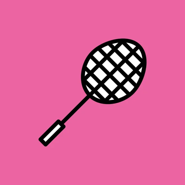 Badminton Παιχνίδι Ρακέτα Εικονίδιο Στυλ Σήμα — Διανυσματικό Αρχείο