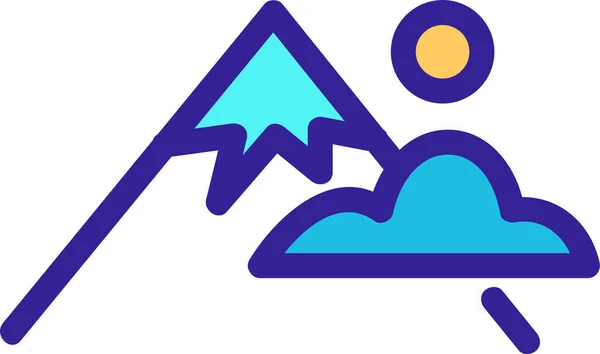 Ikona Alpejskiego Konturu — Wektor stockowy