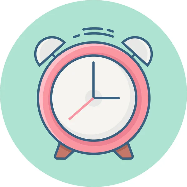 Alarm Bell Clock Icon Filled Outline Style — Stock Vector