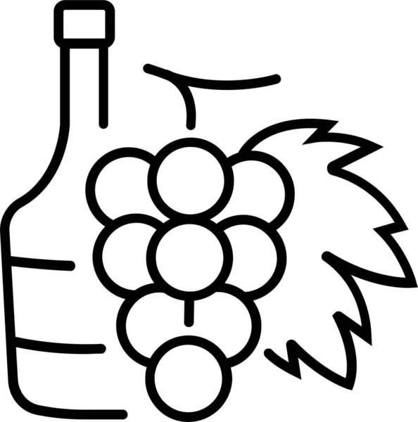 Alcohol Bottle Grape Icon — Stock Vector