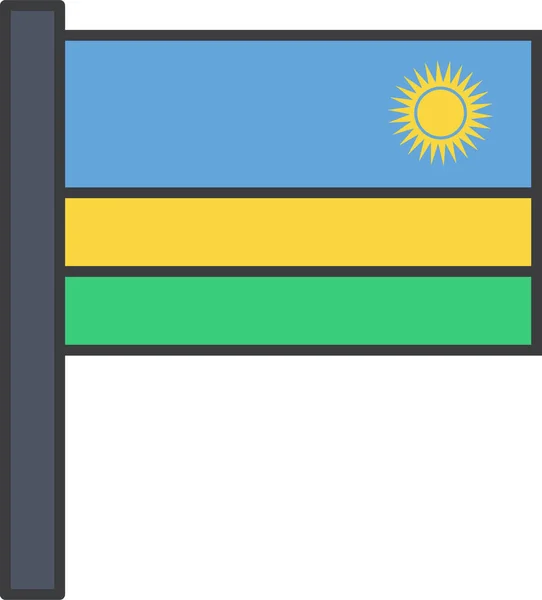 Иконка Флага Африканской Страны Стиле Заполненного Контура — стоковый вектор