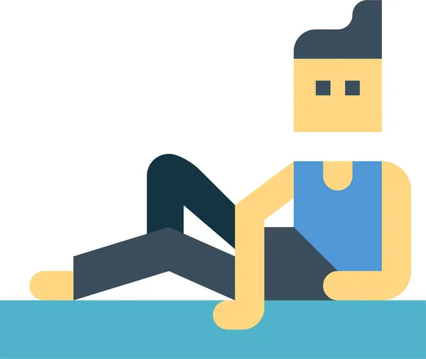 Yoga Hombre Ejercicio Icono — Vector de stock