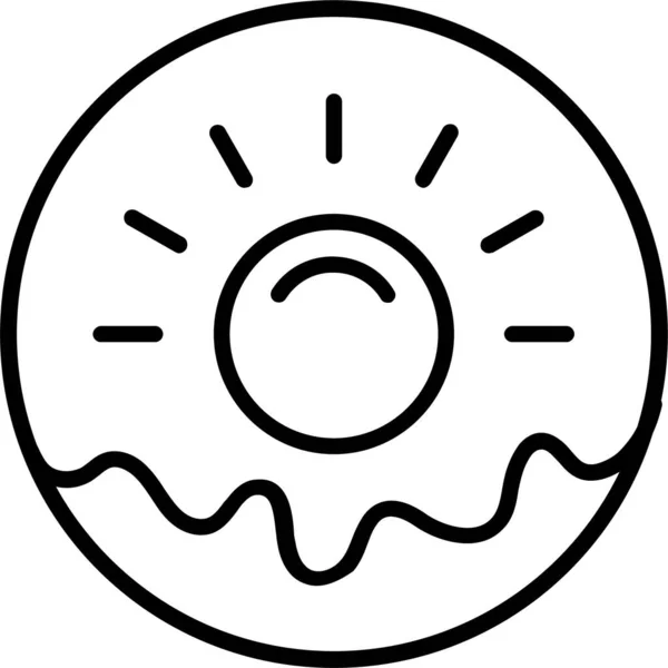 Bagel Icône Dessert Boulangerie — Image vectorielle