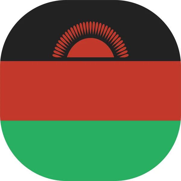 Bandera Del País Icono Malawi Estilo Plano — Vector de stock